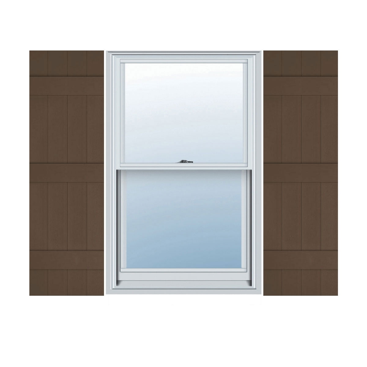 Ekena Millwork 14 in. W x 71 in. H Builders Edge, Standard Four Board Joined (3 Batten), Board-n-Batten Shutters, Includes Matching Installation Spikes (Per Pair), 009 - Federal Brown