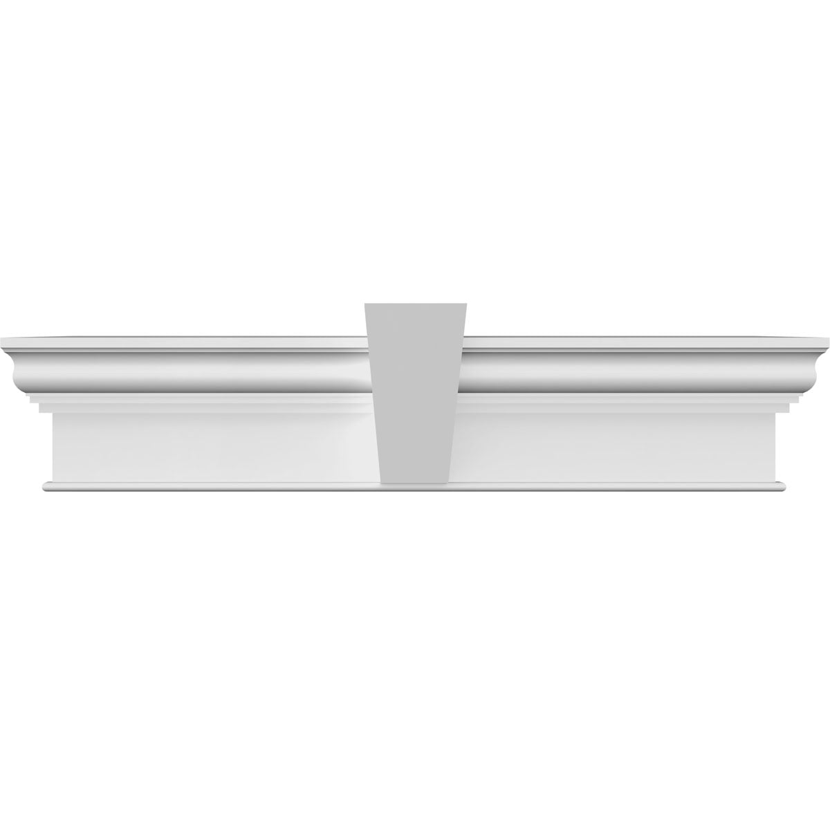 Ekena Millwork 143" Bottom Width x 151 1/2" Top Width x 12"H x 1 1/4"P Craftsman Crosshead w/ Flat Keystone
