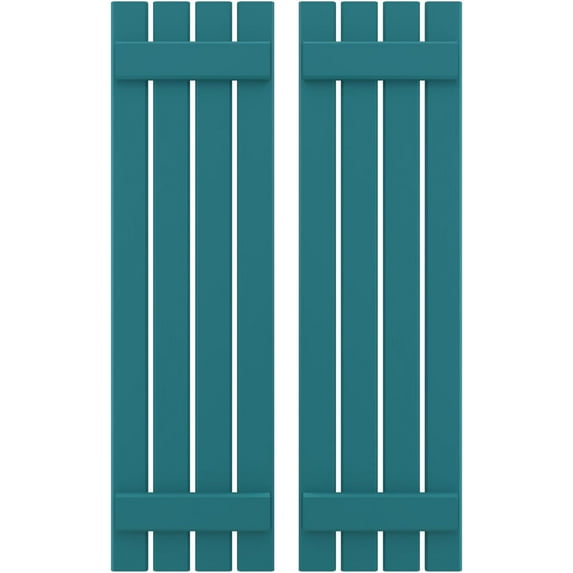 Ekena Millwork 15 1/2"W x 39"H Americraft Four Board (2 Batten) Exterior Real Wood Spaced Board-n-Batten Shutters (Per Pair), Antigua