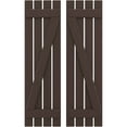 thumbnail image 1 of Ekena Millwork 15 1/2"W x 39"H Americraft Four Board (2 Batten) Exterior Real Wood Spaced Board-n-Batten Shutters w/ Z-Bar (Per Pair), Raisin Brown, 1 of 10
