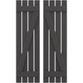 thumbnail image 1 of Ekena Millwork 15 1/2"W x 42"H Americraft Four Board (2 Batten) Exterior Real Wood Spaced Board-n-Batten Shutters w/ Z-Bar (Per Pair), Shadow Mountain, 1 of 10