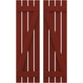 thumbnail image 1 of Ekena Millwork 15 1/2"W x 48"H Americraft Four Board (2 Batten) Exterior Real Wood Spaced Board-n-Batten Shutters w/ Z-Bar (Per Pair), Pepper Red, 1 of 10