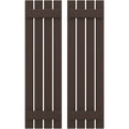 thumbnail image 1 of Ekena Millwork 15 1/2"W x 50"H Americraft Four Board (2 Batten) Exterior Real Wood Spaced Board-n-Batten Shutters (Per Pair), Raisin Brown, 1 of 10