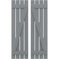 thumbnail image 1 of Ekena Millwork 15 1/2"W x 50"H Americraft Four Board (2 Batten) Exterior Real Wood Spaced Board-n-Batten Shutters w/ Z-Bar (Per Pair), Ocean Swell, 1 of 10
