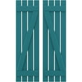 thumbnail image 1 of Ekena Millwork 15 1/2"W x 57"H Americraft Four Board (2 Batten) Exterior Real Wood Spaced Board-n-Batten Shutters w/ Z-Bar (Per Pair), Antigua, 1 of 10