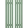 thumbnail image 1 of Ekena Millwork 15 1/2"W x 58"H Americraft Four Board (2 Batten) Exterior Real Wood Spaced Board-n-Batten Shutters (Per Pair), Track Green, 1 of 10
