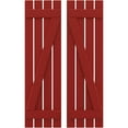 thumbnail image 1 of Ekena Millwork 15 1/2"W x 58"H Americraft Four Board (2 Batten) Exterior Real Wood Spaced Board-n-Batten Shutters w/ Z-Bar (Per Pair), Fire Red, 1 of 10