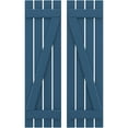 thumbnail image 1 of Ekena Millwork 15 1/2"W x 61"H Americraft Four Board (2 Batten) Exterior Real Wood Spaced Board-n-Batten Shutters w/ Z-Bar (Per Pair), Sojourn Blue, 1 of 10