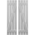 thumbnail image 1 of Ekena Millwork 15 1/2"W x 64"H Americraft Four Board (2 Batten) Exterior Real Wood Spaced Board-n-Batten Shutters w/ Z-Bar (Per Pair), Primed, 1 of 10