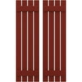 thumbnail image 1 of Ekena Millwork 15 1/2"W x 76"H Americraft Four Board (2 Batten) Exterior Real Wood Spaced Board-n-Batten Shutters (Per Pair), Pepper Red, 1 of 10