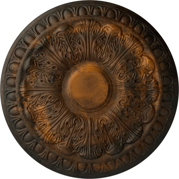 Ekena Millwork 15 3/4"OD x 1 1/2"P Colton Ceiling Medallion (Fits Canopies up to 4 3/4"), Hand-Painted Rust