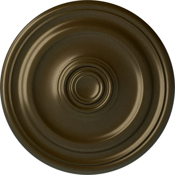 Ekena Millwork 15 3/4"OD x 1 1/2"P Devon Ceiling Medallion (Fits Canopies up to 3 5/8"), Hand-Painted Brass