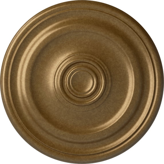 Ekena Millwork 15 3/4"OD x 1 1/2"P Devon Ceiling Medallion (Fits Canopies up to 3 5/8"), Hand-Painted Pale Gold