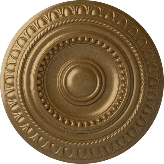 Ekena Millwork 15 3/4"OD x 1 3/8"P Artis Ceiling Medallion (Fits Canopies up to 6 7/8"), Hand-Painted Pale Gold