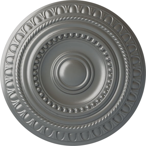 Ekena Millwork 15 3/4"OD x 1 3/8"P Artis Ceiling Medallion (Fits Canopies up to 6 7/8"), Hand-Painted Silver