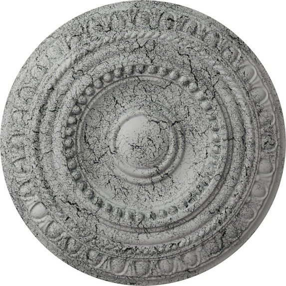 Ekena Millwork 15 3/4"OD x 1 3/8"P Artis Ceiling Medallion (Fits Canopies up to 6 7/8"), Hand-Painted Ultra Pure White Crackle