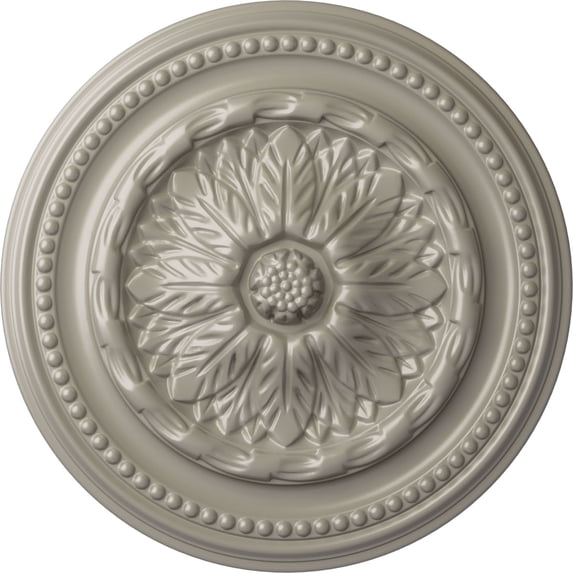 Ekena Millwork 15 3/4"OD x 1 7/8"P Chester Ceiling Medallion (Fits Canopies up to 2 1/4"), Hand-Painted Pearl White