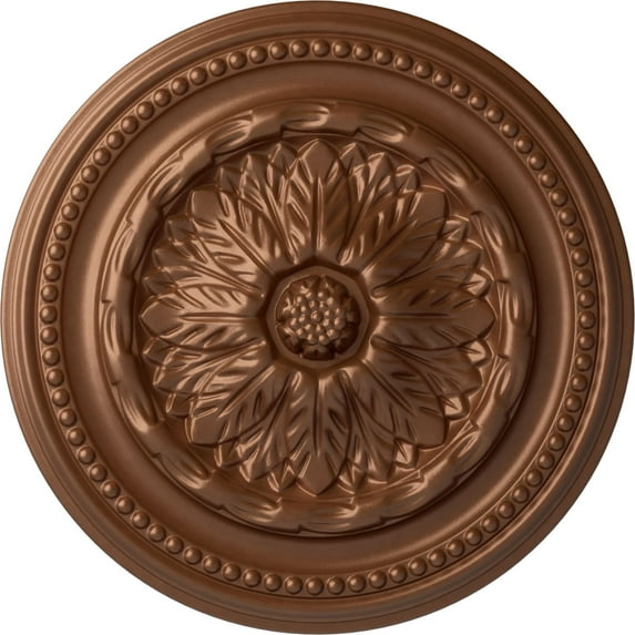 Ekena Millwork 15 3/4"OD x 1 7/8"P Chester Ceiling Medallion (Fits Canopies up to 2 1/4"), Hand-Painted Polished Copper