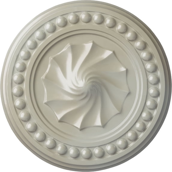 Ekena Millwork 15 3/4"OD x 2"P Foster Shell Ceiling Medallion (Fits Canopies up to 9 5/8"), Hand-Painted Flash Blue