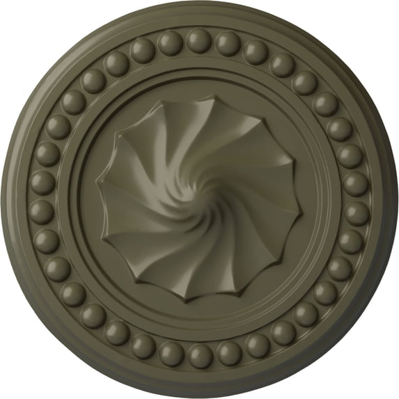 Ekena Millwork 15 3/4"OD x 2"P Foster Shell Ceiling Medallion (Fits Canopies up to 9 5/8"), Hand-Painted Painted Turtle