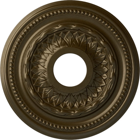 Ekena Millwork 15 3/4"OD x 3 1/4"ID x 1"P Galway Ceiling Medallion (Fits Canopies up to 3 1/4"), Hand-Painted Brass