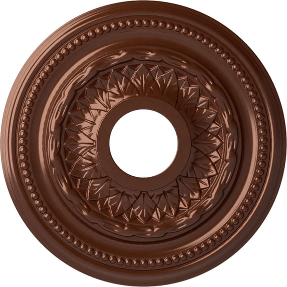 Ekena Millwork 15 3/4"OD x 3 1/4"ID x 1"P Galway Ceiling Medallion (Fits Canopies up to 3 1/4"), Hand-Painted Copper Penny