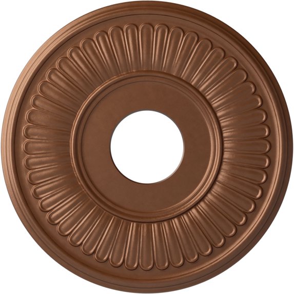 Ekena Millwork 15 3/4"OD x 3 7/8"ID x 3/4"P Berkshire Ceiling Medallion (Fits Canopies up to 7"), Hand-Painted Polished Copper