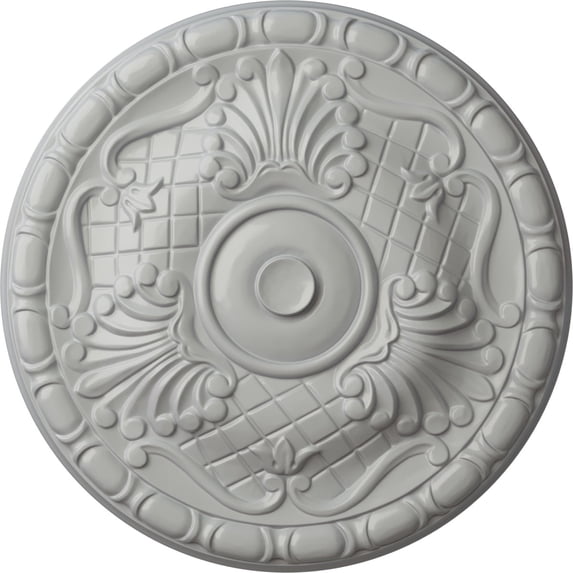 Ekena Millwork 15 3/4"OD x 5/8"P Amelia Ceiling Medallion (Fits Canopies up to 4 1/8"), Hand-Painted Frost