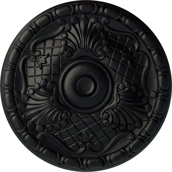 Ekena Millwork 15 3/4"OD x 5/8"P Amelia Ceiling Medallion (Fits Canopies up to 4 1/8"), Hand-Painted Steel Gray