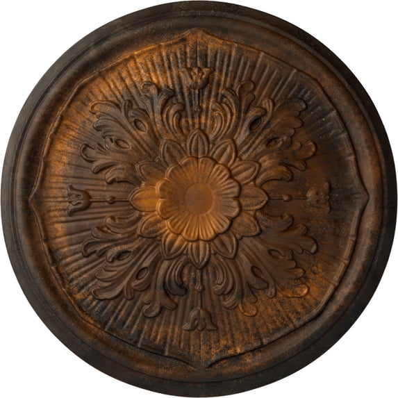 Ekena Millwork 15 3/4"OD x 5/8"P Luton Ceiling Medallion (Fits Canopies up to 1 1/8"), Hand-Painted Rust