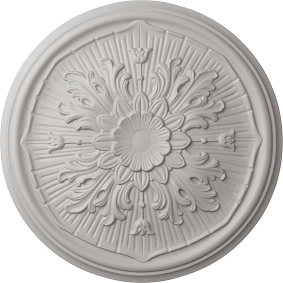 Ekena Millwork 15 3/4"OD x 5/8"P Luton Ceiling Medallion (Fits Canopies up to 1 1/8"), Hand-Painted Ultra Pure White