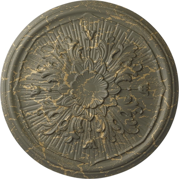 Ekena Millwork 15 3/4"OD x 5/8"P Luton Ceiling Medallion (Fits Canopies up to 1 1/8"), Hand-Painted Witch Hazel Crackle