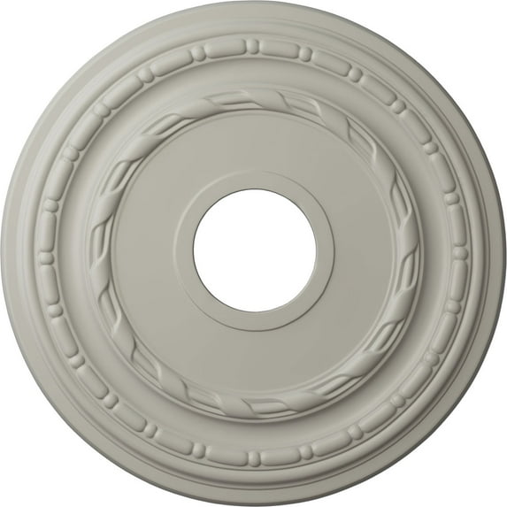 Ekena Millwork 15 3/8"OD x 3 5/8"ID x 1"P Dublin Ceiling Medallion (Fits Canopies up to 8 1/4"), Hand-Painted Pot of Cream