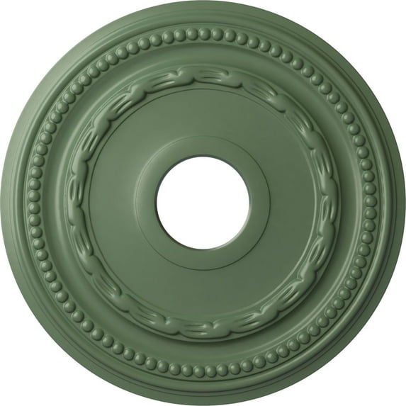 Ekena Millwork 15 3/8"OD x 3 5/8"ID x 1"P Federal Ceiling Medallion (Fits Canopies up to 8 1/2"), Hand-Painted Athenian Green