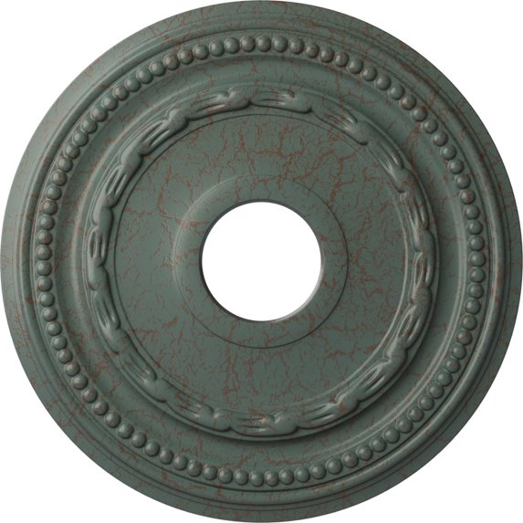 Ekena Millwork 15 3/8"OD x 3 5/8"ID x 1"P Federal Ceiling Medallion (Fits Canopies up to 8 1/2"), Hand-Painted Cloud Burst Crackle