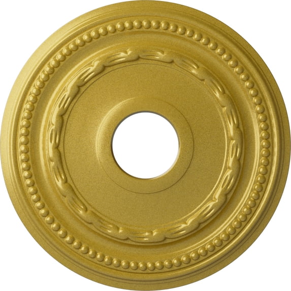Ekena Millwork 15 3/8"OD x 3 5/8"ID x 1"P Federal Ceiling Medallion (Fits Canopies up to 8 1/2"), Hand-Painted Rich Gold