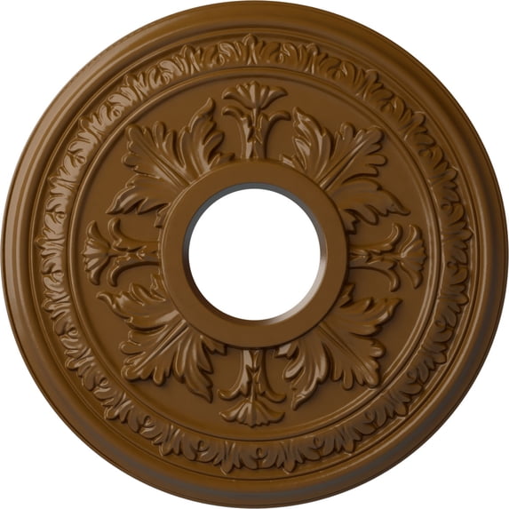 Ekena Millwork 15 3/8"OD x 4 1/4"ID x 1 1/2"P Baltimore Ceiling Medallion (Fits Canopies up to 5 1/2"), Hand-Painted Smokey Topaz