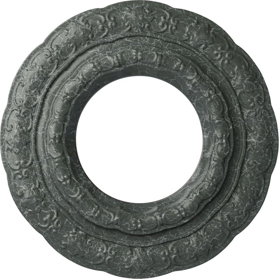 Ekena Millwork 15 3/8"OD x 7"ID x 1"P Lisbon Ceiling Medallion (Fits Canopies up to 7"), Hand-Painted Athenian Green Crackle
