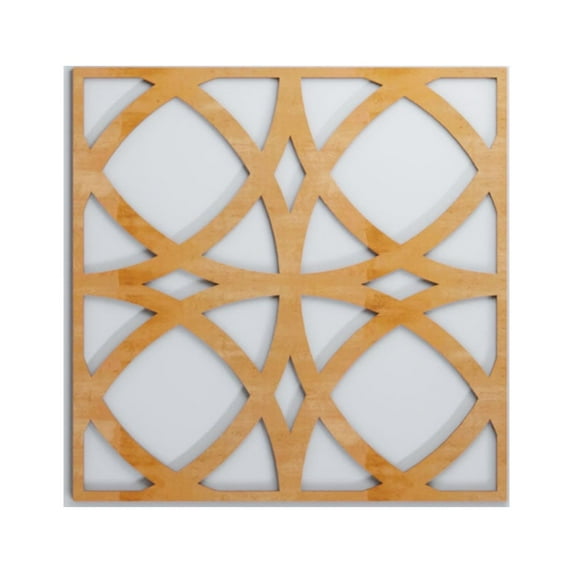Ekena Millwork 15 3/8"W x 15 3/8"H x 1/4"T Medium Fleetwood Decorative Fretwork Wood Wall Panels, Alder