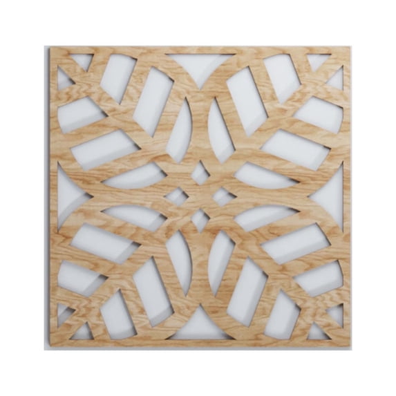 Ekena Millwork 15 3/8"W x 15 3/8"H x 1/4"T Medium Garland Decorative Fretwork Wood Wall Panels, Red Oak