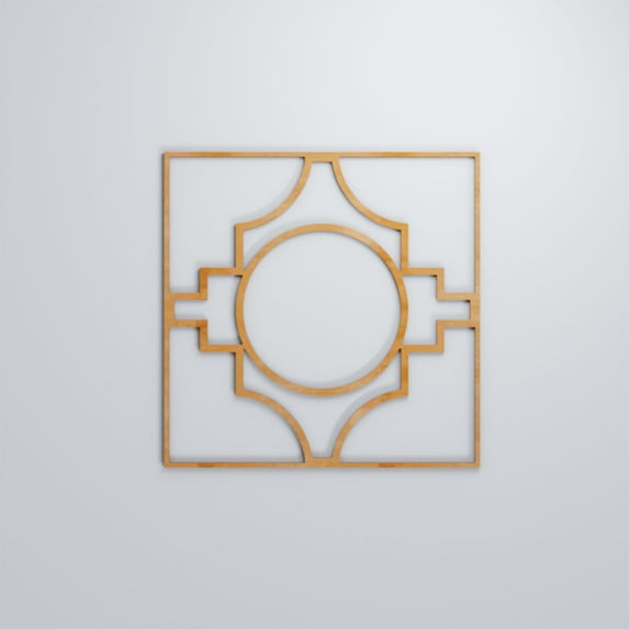 Ekena Millwork 15 3/8"W x 15 3/8"H x 1/4"T Medium Gypsum Decorative Fretwork Wood Wall Panels, Alder