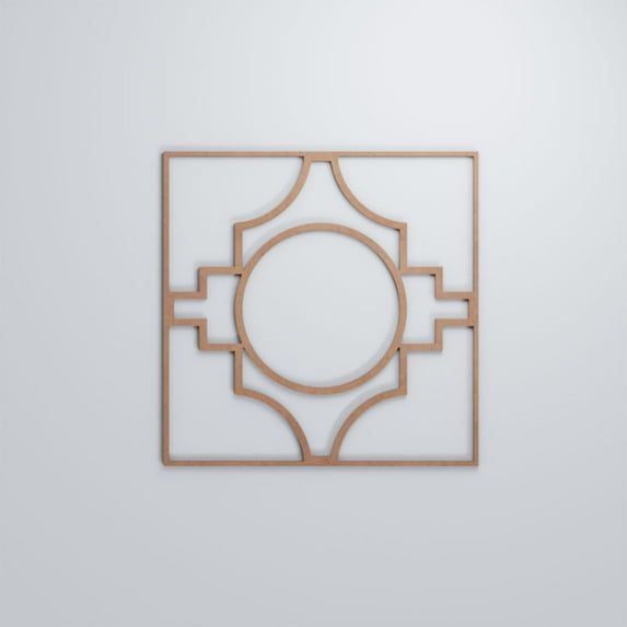 Ekena Millwork 15 3/8"W x 15 3/8"H x 1/4"T Medium Gypsum Decorative Fretwork Wood Wall Panels, Wood (Paint Grade)