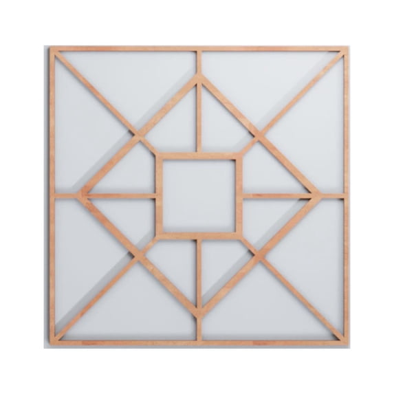 Ekena Millwork 15 3/8"W x 15 3/8"H x 1/4"T Medium Jamestown Decorative Fretwork Wood Wall Panels, Cherry