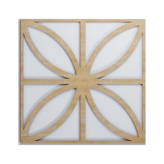 Ekena Millwork 15 3/8"W x 15 3/8"H x 1/4"T Medium Swansea Decorative Fretwork Wood Wall Panels, Birch
