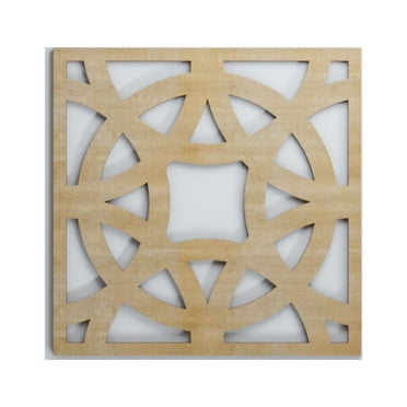 Ekena Millwork 15 3/8"W x 15 3/8"H x 3/8"T Medium Brownsville Decorative Fretwork Wood Wall Panels, Birch