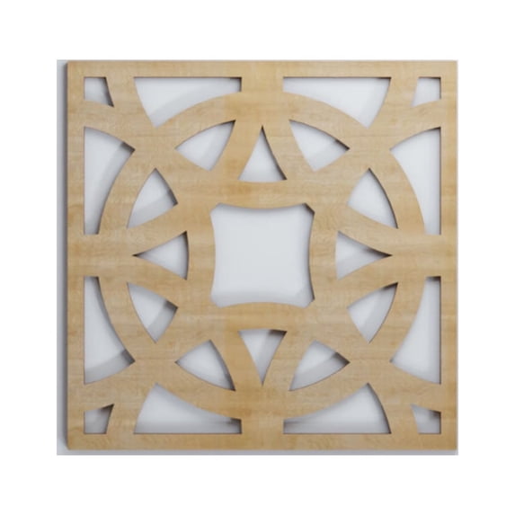 Ekena Millwork 15 3/8"W x 15 3/8"H x 3/8"T Medium Brownsville Decorative Fretwork Wood Wall Panels, Hickory
