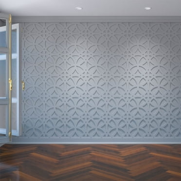 Ekena Millwork 15 3/8"W x 15 3/8"H x 3/8"T Medium Daventry Decorative Fretwork Wall Panels in Architectural Grade PVC