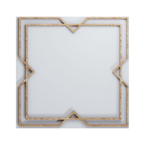 Ekena Millwork 15 3/8"W x 15 3/8"H x 3/8"T Medium Fleming Decorative Fretwork Wood Wall Panels, Red Oak