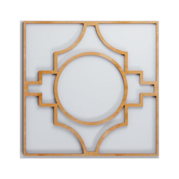 Ekena Millwork 15 3/8"W x 15 3/8"H x 3/8"T Medium Gypsum Decorative Fretwork Wood Wall Panels, Alder