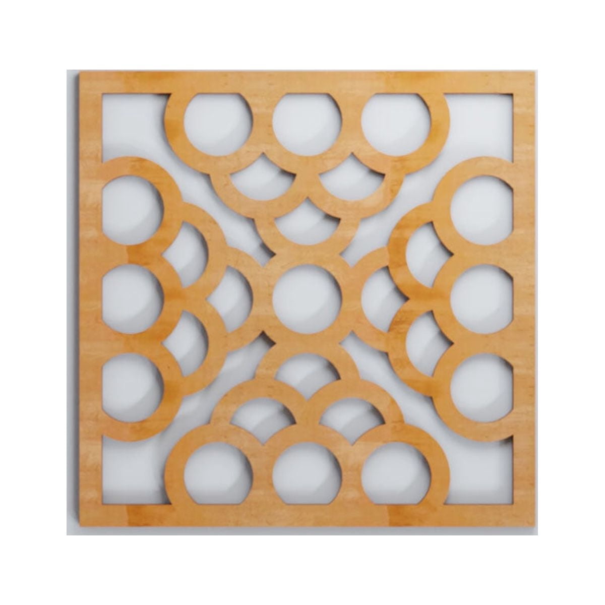 Ekena Millwork 15 3/8"W x 15 3/8"H x 3/8"T Medium Harlingen Decorative Fretwork Wood Wall Panels, Alder